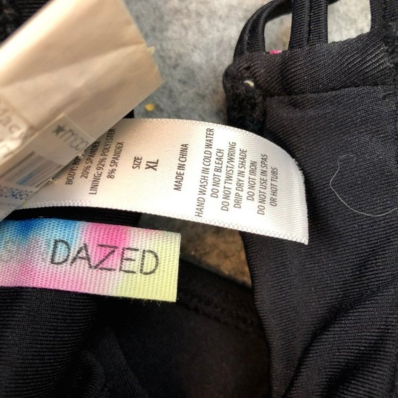 Sundazed Bikini Bottom XL Hipster Strappy Crossover Sides Boho Embroidered Black - Picture 7 of 11